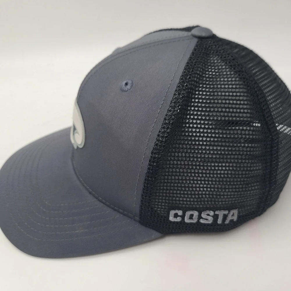Costa Hat Snapback Trucker Mesh Gray Black Fishing‎ Outdoors Logo Del Mar Men